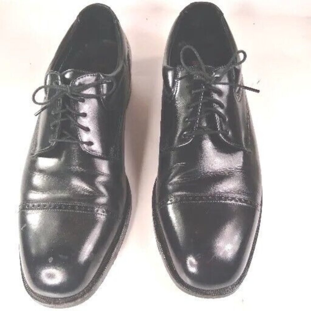 Florsheim Mens Canton Black Cap Toe Oxfords Shoes 12 Medium (D)‎ with Box